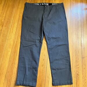 Dixxon D-Flexx Pants Mens 44 X32 Gray Chino Straight Leg Stretch Work Casual
